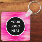 QR Code Business Logo Professional Hot Pink Sleutelhanger (Achterkant)