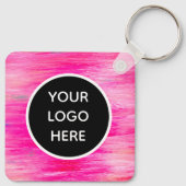 QR Code Business Logo Professional Hot Pink Sleutelhanger (Achterkant)