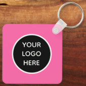 QR Code Business Logo Professional Hot Pink Sleutelhanger (Achterkant)