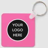 QR Code Business Logo Professional Hot Pink Sleutelhanger (Achterkant)