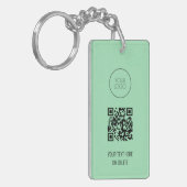 QR Code Business Logo Professional Mint Green Sleutelhanger (Voorkant Links)