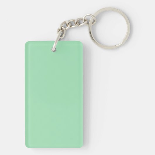 QR Code Business Logo Professional Mint Green Sleutelhanger (achterkant)