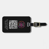 QR-code | Business Logo Professional Modern Bagagelabel (Voorkant horizontaal)