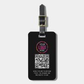 QR-code | Business Logo Professional Modern Bagagelabel (Voorkant verticaal)