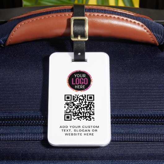 QR-code | Business Logo Professional Modern Bagagelabel (Voorkant Insitu 2)