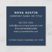 QR Code Business Logo Professional Modern Blauw Vierkante Visitekaartje (Achterkant)