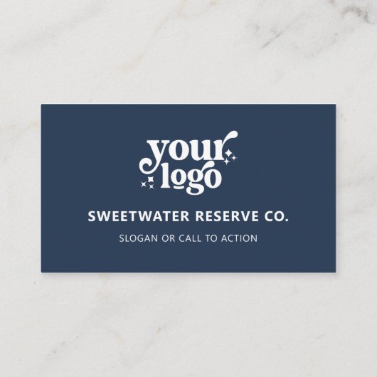 QR Code Business Logo Professional Modern Blauw Visitekaartje (Achterkant)