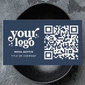 QR Code Business Logo Professional Modern Blauw Visitekaartje
