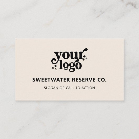 QR Code Business Logo Professional Modern Cream Visitekaartje (Achterkant)