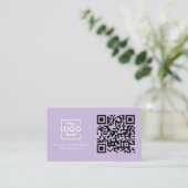 QR Code Business Logo Professional Modern Paars Visitekaartje (Staand voorkant)