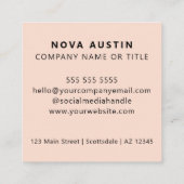 QR Code Business Logo Professional Modern Roze Vierkante Visitekaartje (Achterkant)