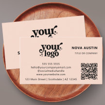 QR Code Business Logo Professional Modern Roze