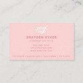 QR Code Business Logo Professional Modern Roze Visitekaartje (Achterkant)