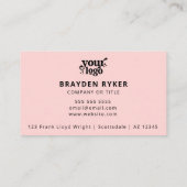 QR Code Business Logo Professional Modern Roze Visitekaartje (Achterkant)