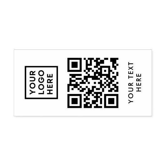 QR Code Business Logo Professional Modern Rubberstempel (Afrduk)