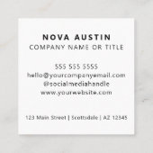 QR Code Business Logo Professional Modern Wit Vierkante Visitekaartje (Achterkant)