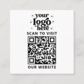 QR Code Business Logo Professional Modern Wit Vierkante Visitekaartje (Voorkant)