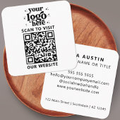 QR Code Business Logo Professional Modern Wit Vierkante Visitekaartje