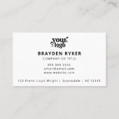 QR Code Business Logo Professional Modern Wit Visitekaartje (Achterkant)