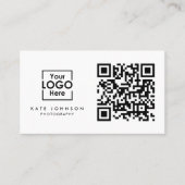 QR Code Business Logo Professional Modern Wit Visitekaartje (Voorkant)