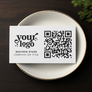 QR Code Business Logo Professional Modern Wit Visitekaartje
