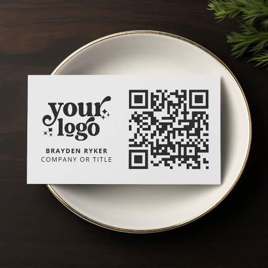 QR Code Business Logo Professional Modern Wit Visitekaartje