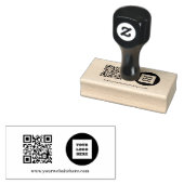 QR Code Business Logo Professional Modern zwart Rubberstempel (Gestempeld)