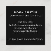 QR Code Business Logo Professional Modern Zwart Vierkante Visitekaartje (Achterkant)