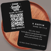 QR Code Business Logo Professional Modern Zwart Vierkante Visitekaartje
