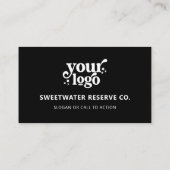 QR Code Business Logo Professional Modern Zwart Visitekaartje (Achterkant)