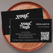 QR Code Business Logo Professional Modern Zwart Visitekaartje