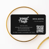 QR Code Business Logo Professional Modern Zwart Visitekaartje