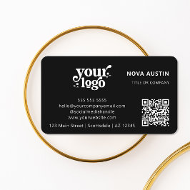 QR Code Business Logo Professional Modern Zwart Visitekaartje