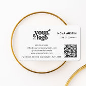 QR Code Business Logo Professional Modern Zwart Visitekaartje