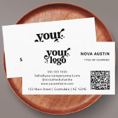 QR Code Business Logo Professional Modern Zwart Visitekaartje