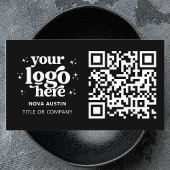 QR Code Business Logo Professional Modern Zwart Visitekaartje