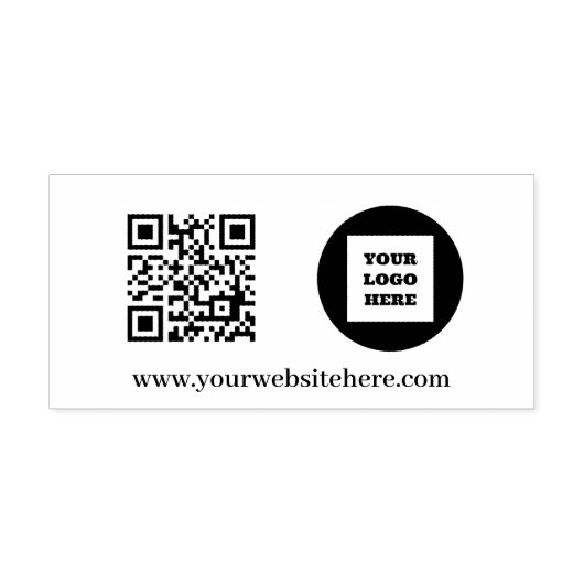 QR Code Business Logo Professional Modern zwart Zelfinktende Stempel (Design)