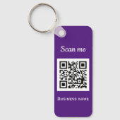 QR Code Business Logo Professional Paarse Modern Sleutelhanger (Voorkant)