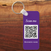 QR Code Business Logo Professional Paarse Modern Sleutelhanger (Voorkant)