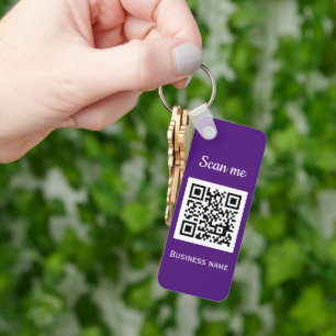 QR Code Business Logo Professional Paarse Modern Sleutelhanger