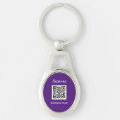 QR Code Business Logo Professional Paarse Modern Sleutelhanger (Voorkant)