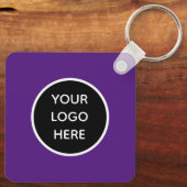 QR Code Business Logo Professional Paarse Modern Sleutelhanger (Achterkant)