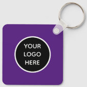 QR Code Business Logo Professional Paarse Modern Sleutelhanger (Achterkant)