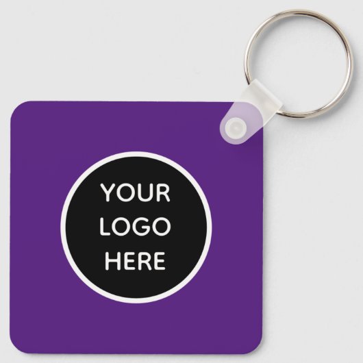QR Code Business Logo Professional Paarse Modern Sleutelhanger (Achterkant)
