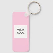 QR Code Business Logo Professional Roze Sleutelhanger (Achterkant)