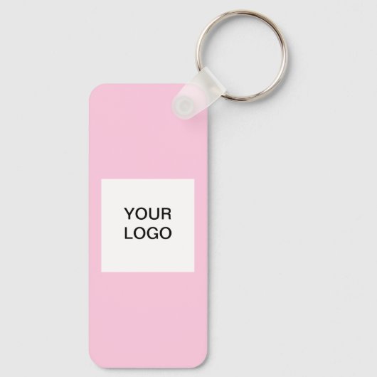 QR Code Business Logo Professional Roze Sleutelhanger (Achterkant)