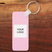 QR Code Business Logo Professional Roze Sleutelhanger (Achterkant)