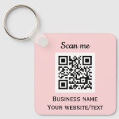 QR Code Business Logo Professional Roze Sleutelhanger (Voorkant)