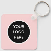 QR Code Business Logo Professional Roze Sleutelhanger (Achterkant)