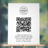 QR-code | Business Logo Professional Simple White Acryl Bord (Neutraal)